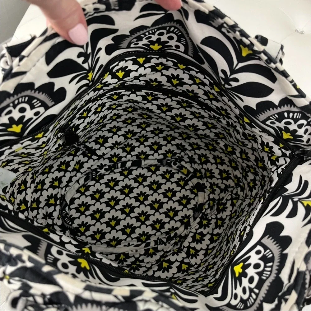 Vera Bradley Glenna Style Large Quilted Black and White Tote Shoulder Bag